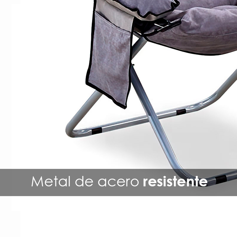 Silla plegable acolchada con taburete (Rojo)