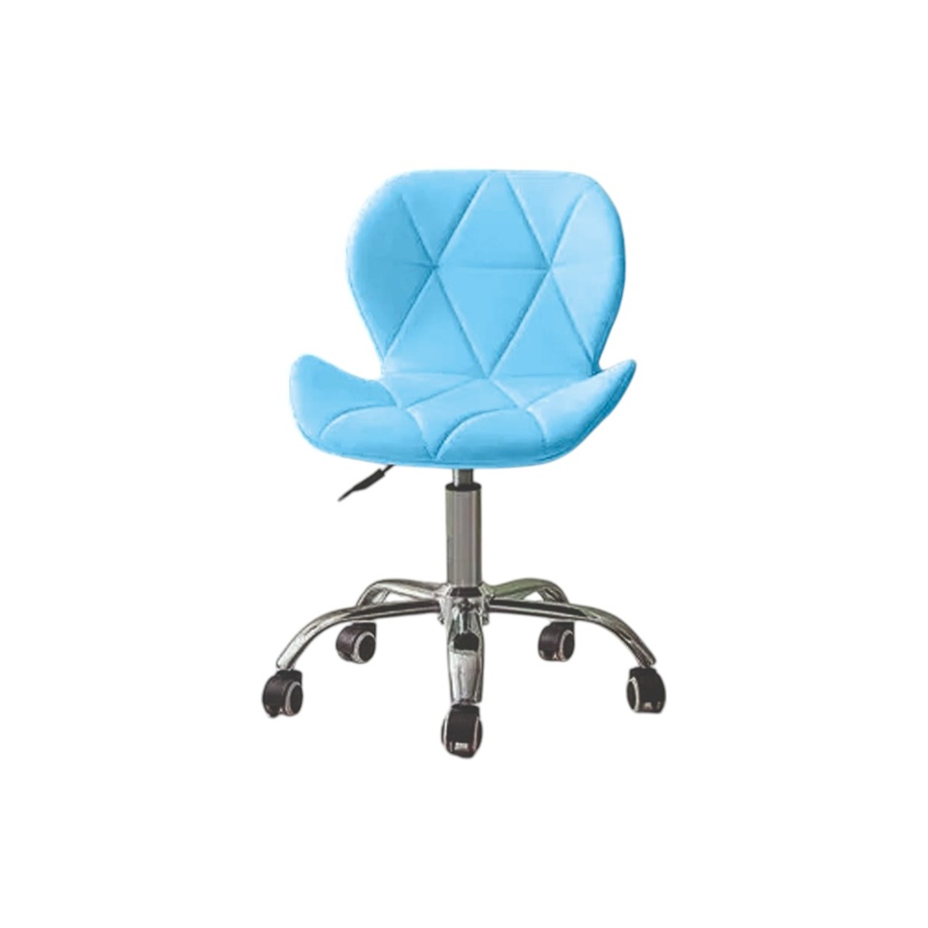 4 Sillas para oficina con respaldo geométrico Azul