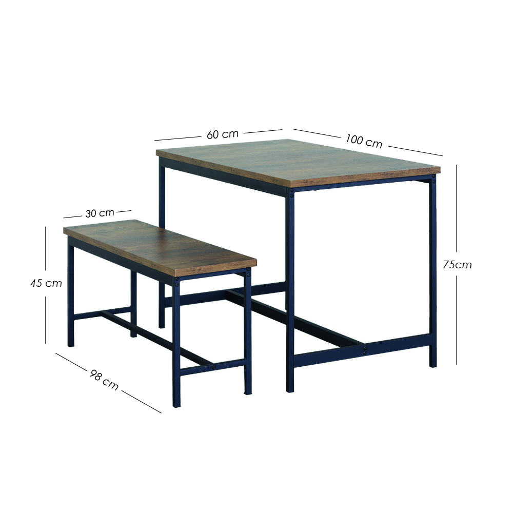 Juego de comedor 3 piezas con banca