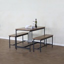 Juego de comedor 3 piezas con banca