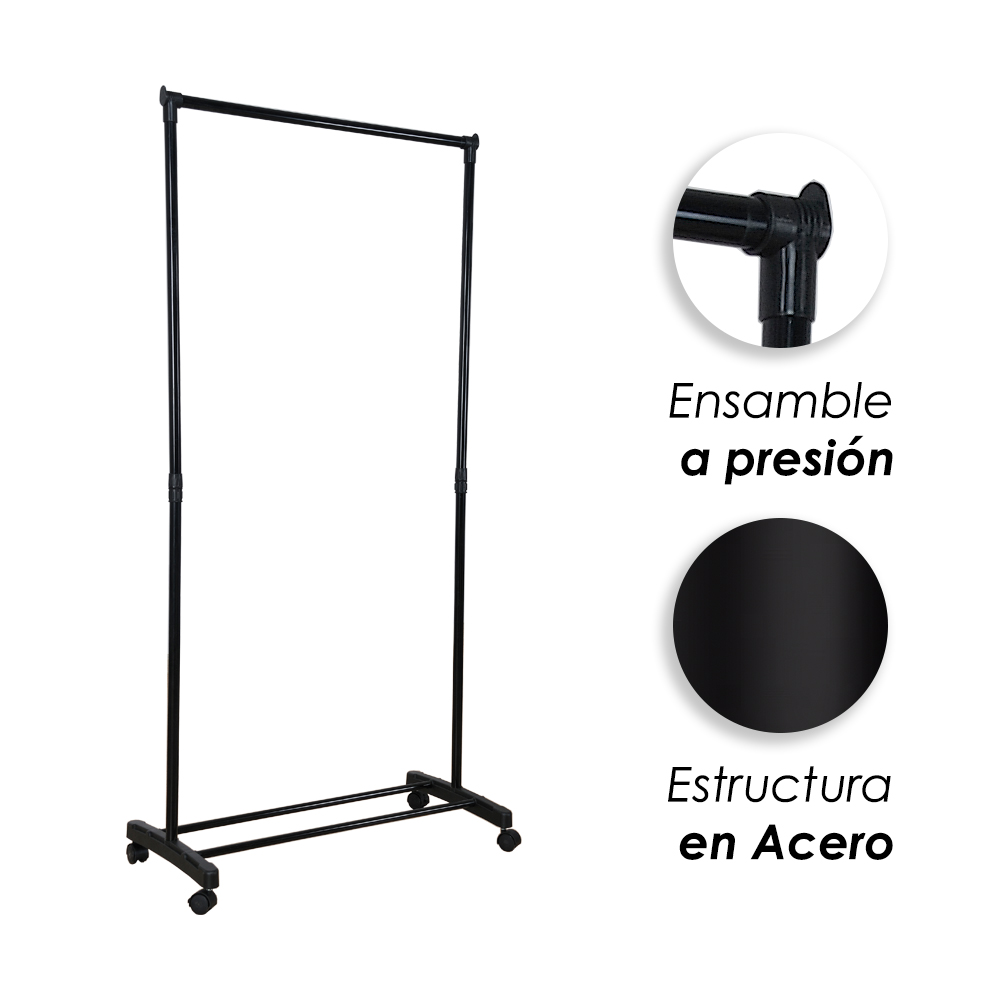 Perchero de ropa multifuncional sencillo Negro