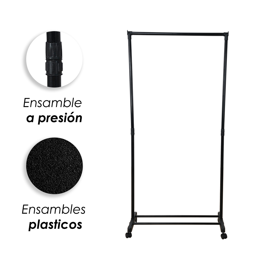 Perchero de ropa multifuncional sencillo Negro