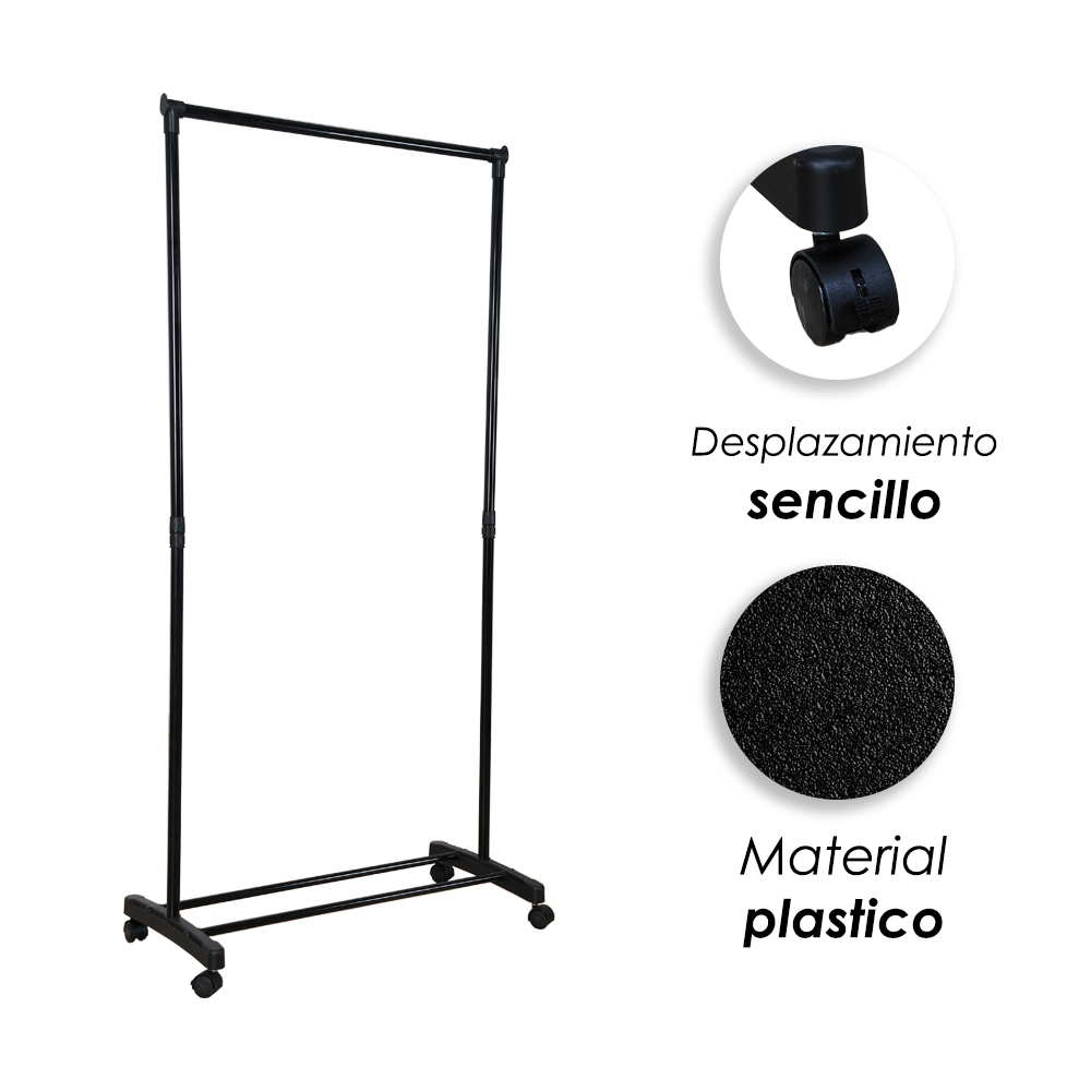 Perchero de ropa multifuncional sencillo Negro