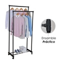 Perchero  de ropa multifuncional doble negro