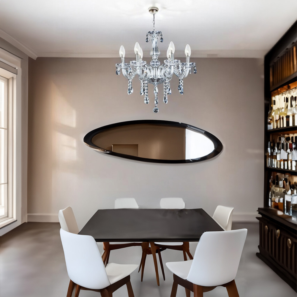 Lámpara candil de cristal candelabro 6 focos