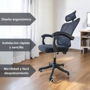 Silla Para Oficina Ergonomica con Soporte Lumbar Negro