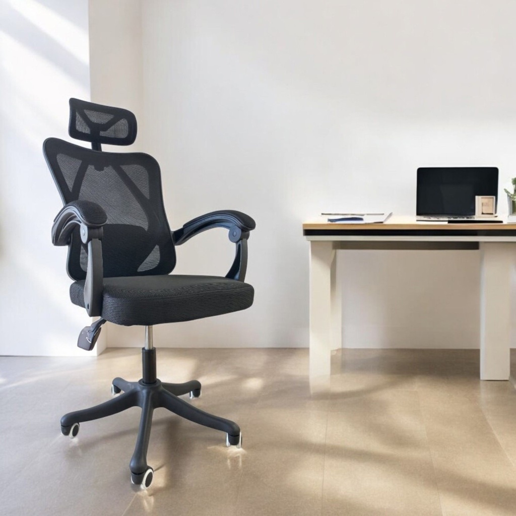 Silla Para Oficina Ergonomica con Soporte Lumbar Negro