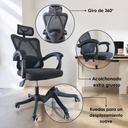 Silla Para Oficina Ergonomica con Soporte Lumbar Negro
