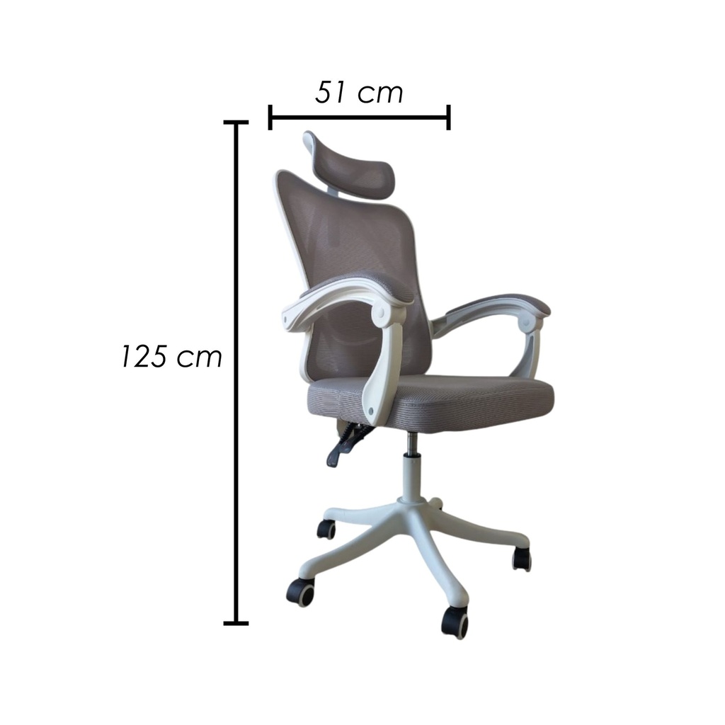 Silla Para Oficina Ergonómica con Soporte Lumbar Blanca