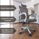 Silla Para Oficina Ergonómica con Soporte Lumbar Blanca