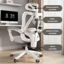 Silla Para Oficina Ergonómica con Soporte Lumbar Blanca