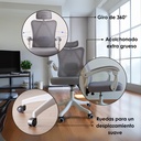 Silla Para Oficina Ergonómica con Soporte Lumbar Blanca
