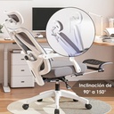 Silla Para Oficina Ergonómica con Soporte Lumbar Blanca