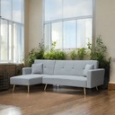 Sofa Cama 4 Plazas en L con antebrazos Gris