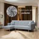 Sofa Cama 4 Plazas en L con antebrazos Gris