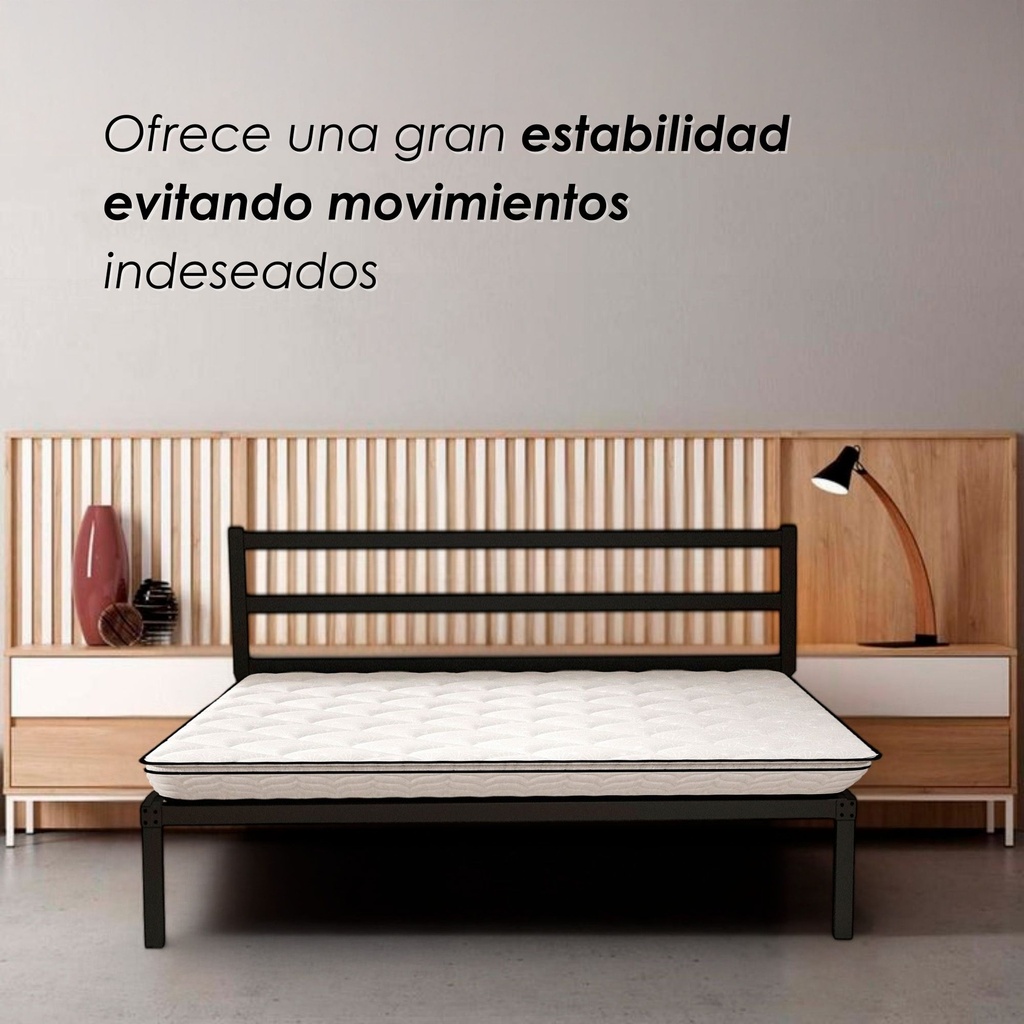 Base con Cabecera Cama-Ind de Madera King