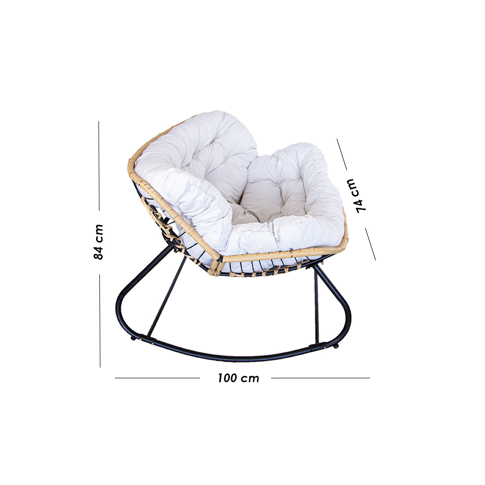 Silla Mecedora Acojinada Beige
