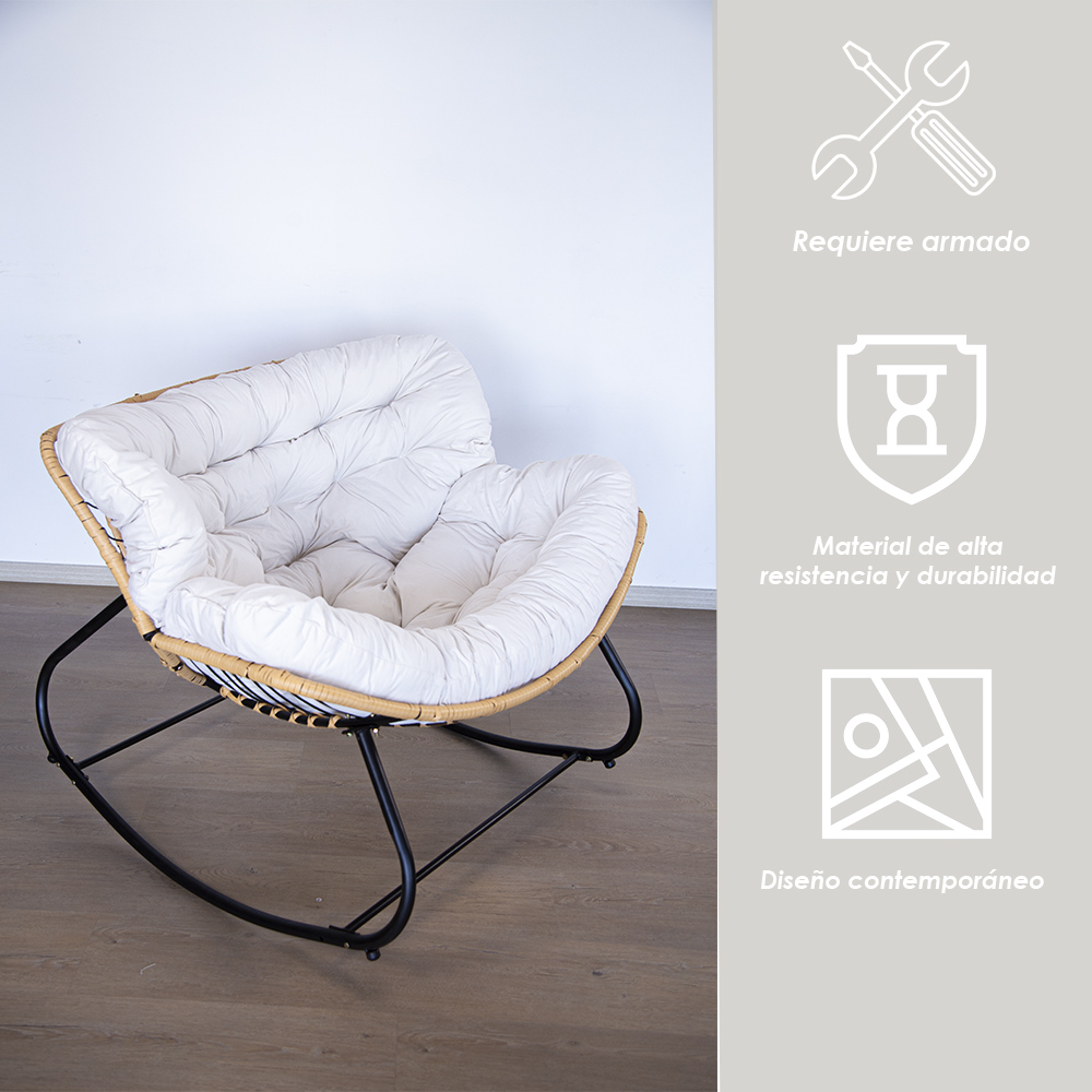 Silla Mecedora Acojinada Beige