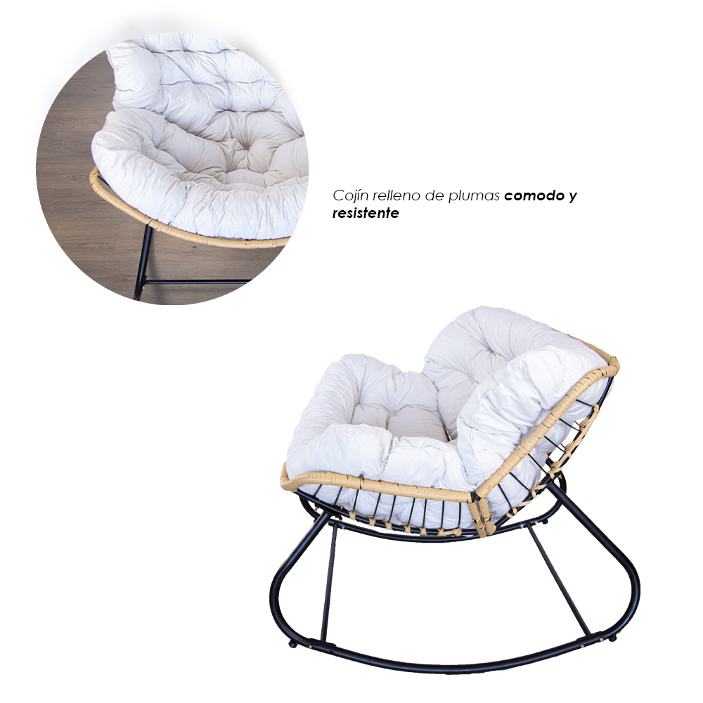 Silla Mecedora Acojinada Beige