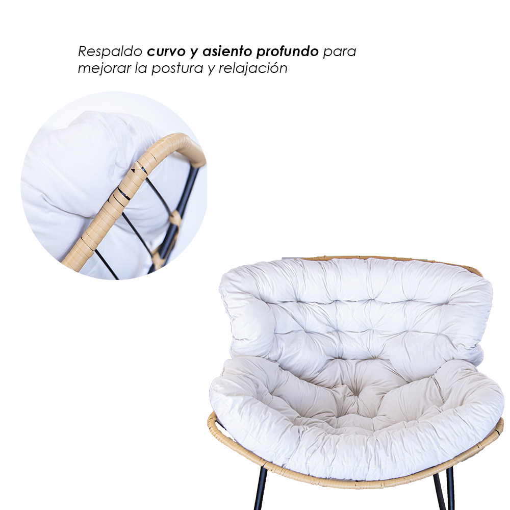 Silla Mecedora Acojinada Beige
