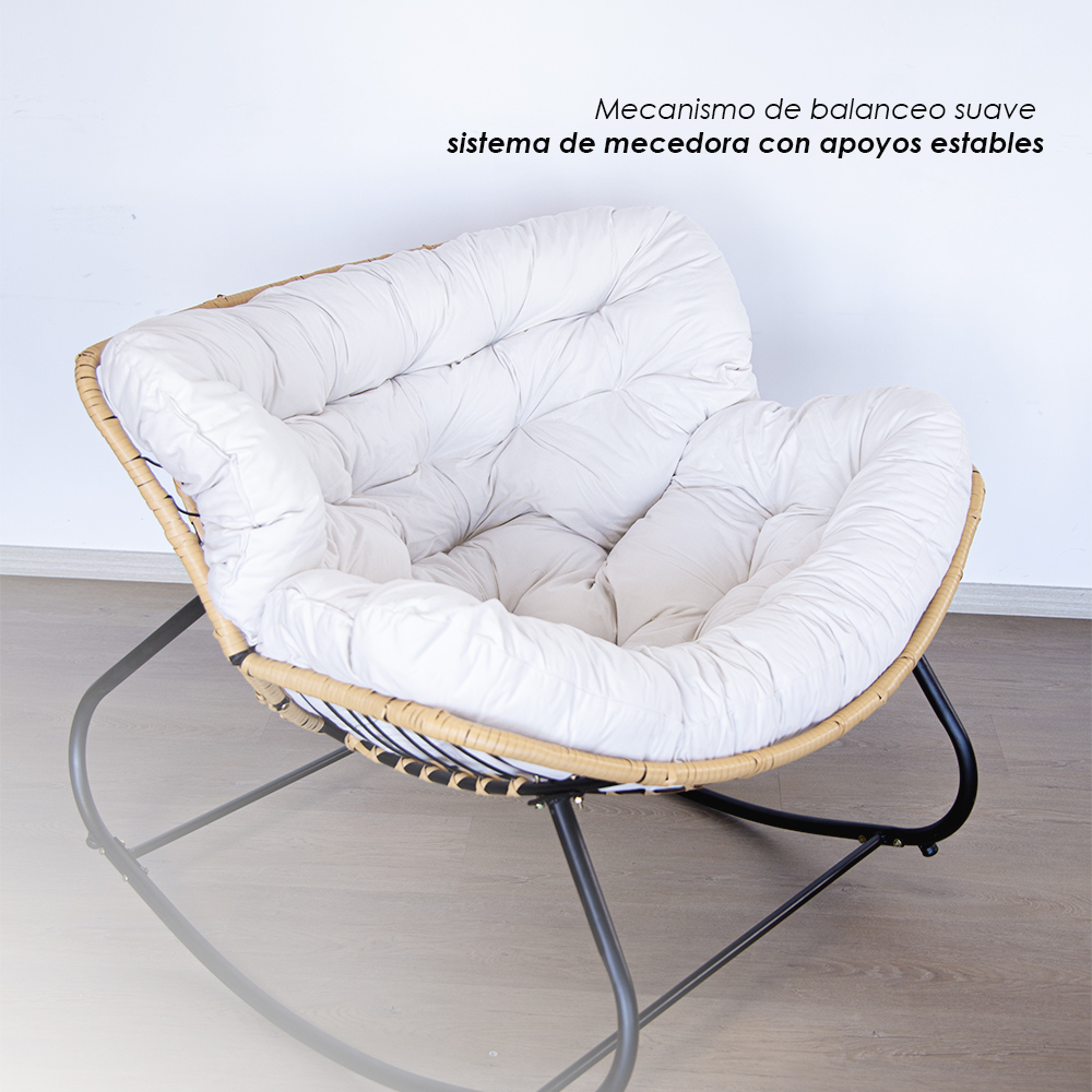 Silla Mecedora Acojinada Beige