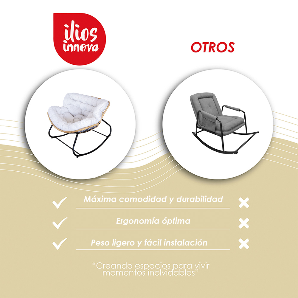 Silla Mecedora Acojinada Beige