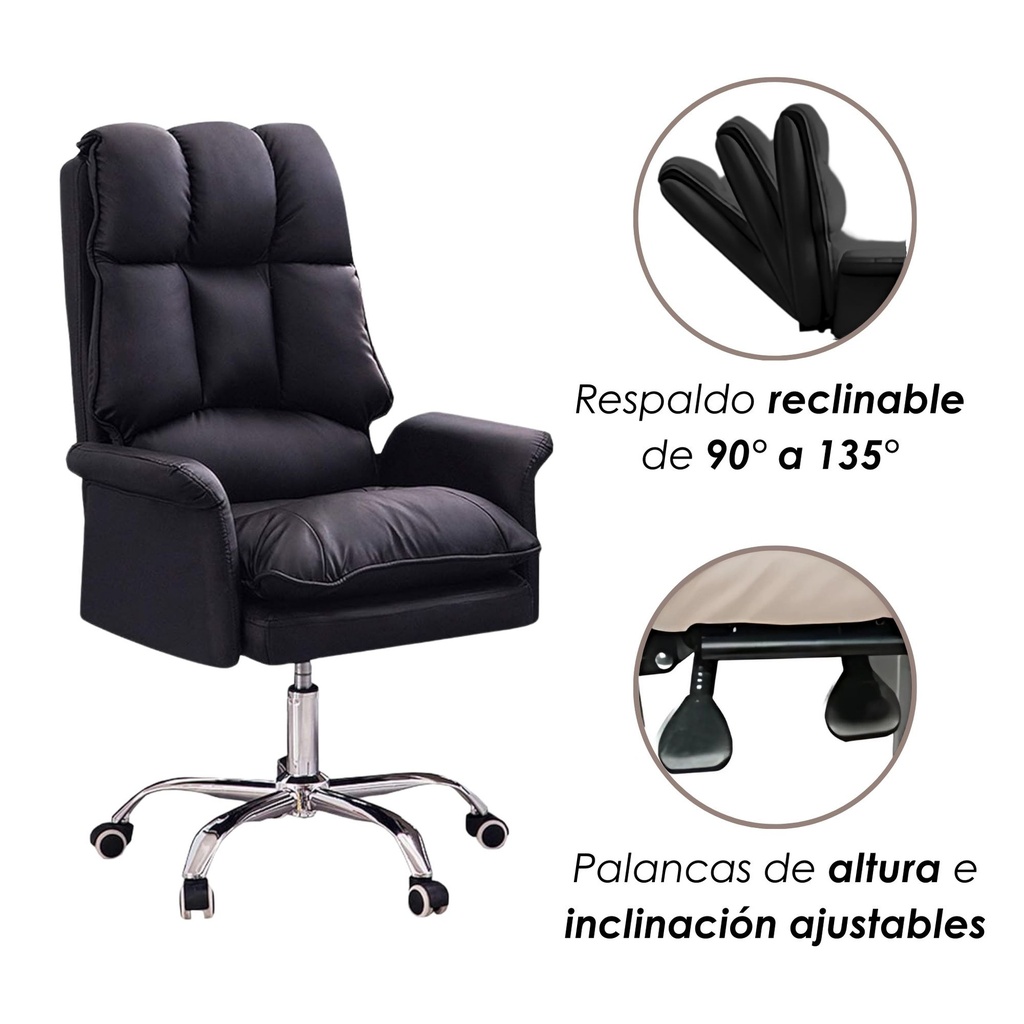 Silla para Oficina Acolchada Negra