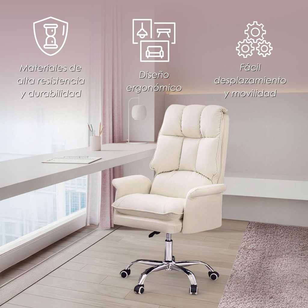 Silla para Oficina Acolchada blanca