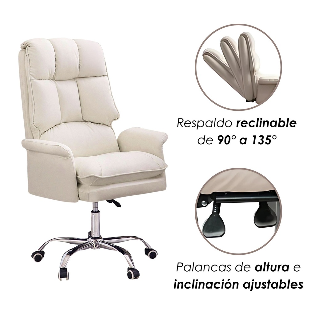 Silla para Oficina Acolchada blanca