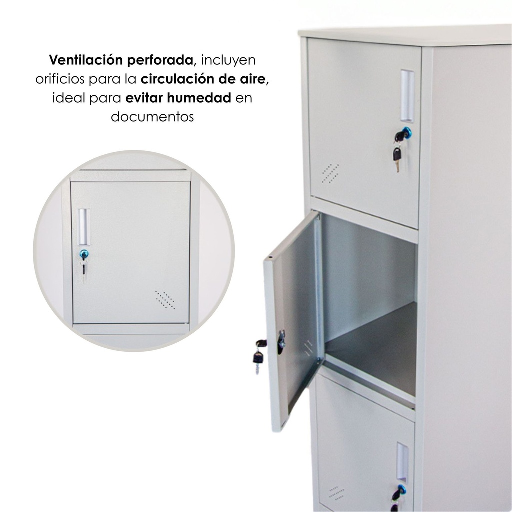 Casillero Locker de 4 Espacios Gris