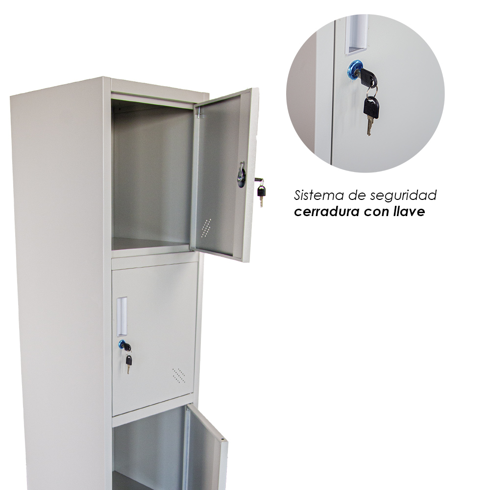 Casillero Locker de 4 Espacios Gris