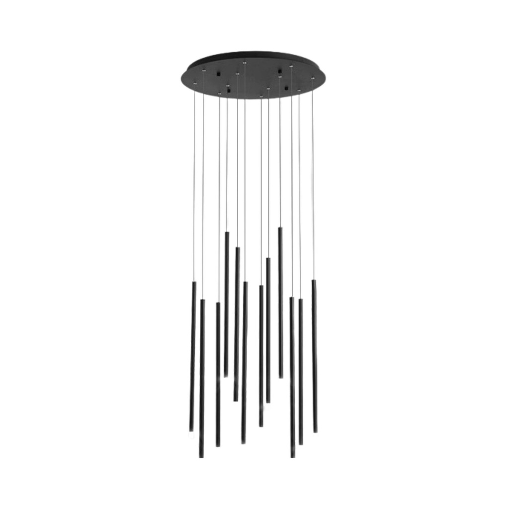 Lámpara Colgante 12f negro mate