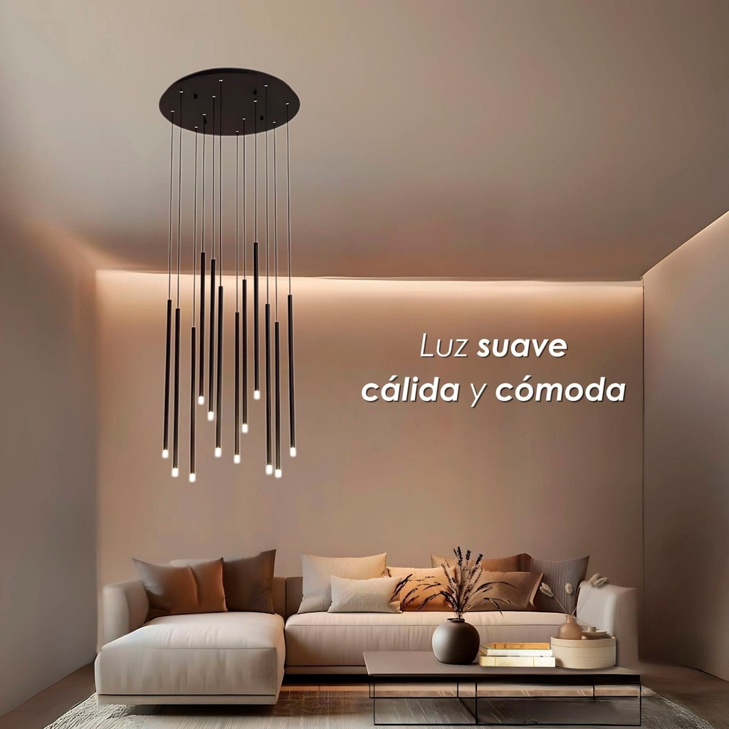 Lámpara Colgante 12f negro mate