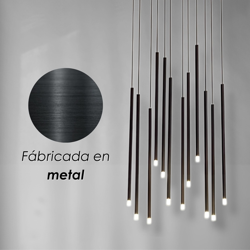 Lámpara Colgante 12f negro mate
