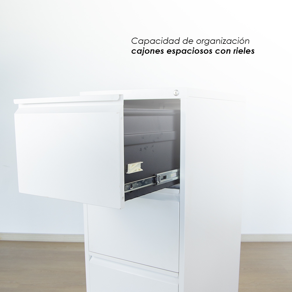 Archivero Metalico de 3 Cajones Blanco