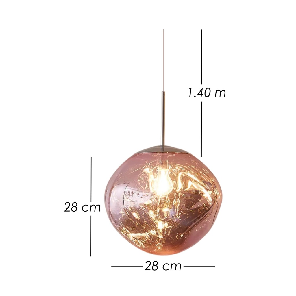Lámpara Colgante Lava 28 Color Rosa