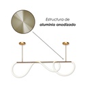 Lampara linea con estructura dorada