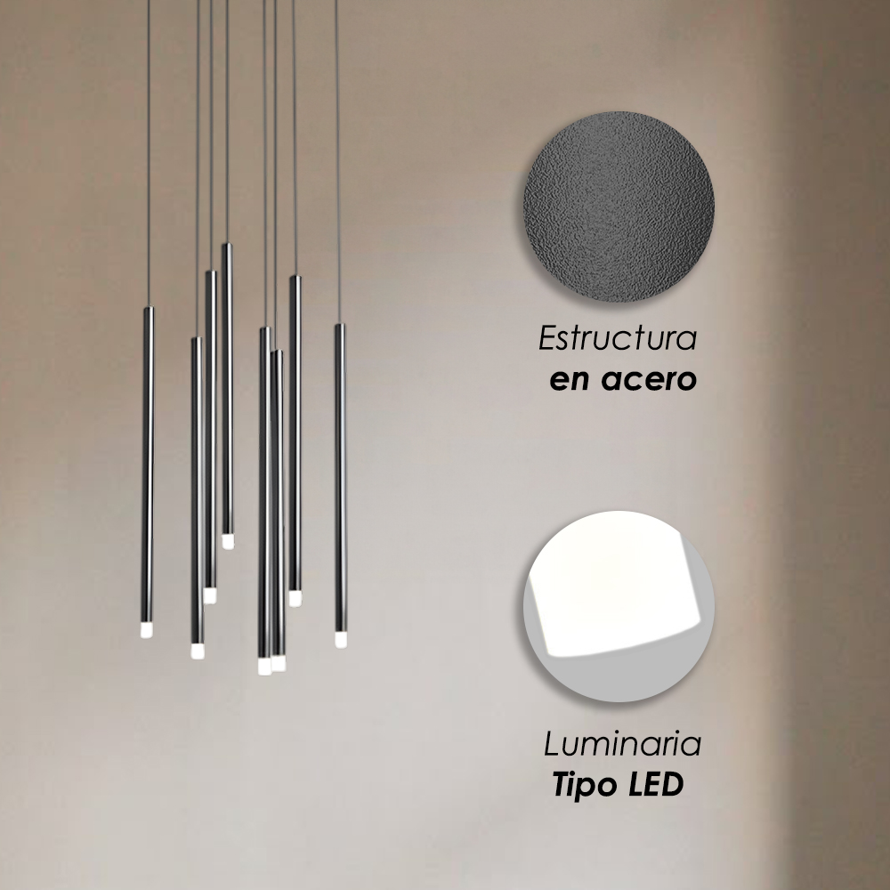 Lámpara colgante 8f Negro Mate