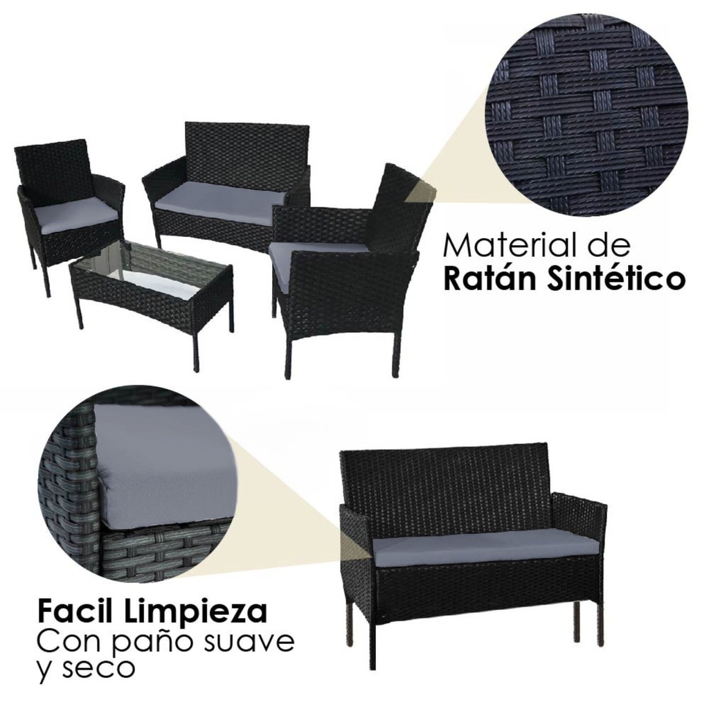Sala de jardín (Negro con gris)