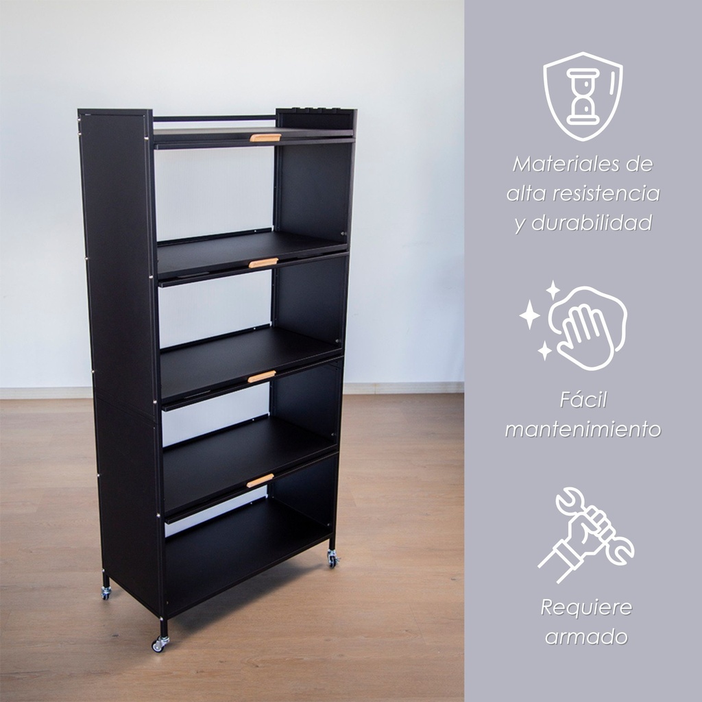 Estante armable 5 niveles Negro