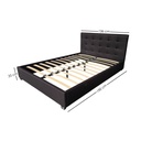 Base Con Cabecera Cama-PD054 de Madera Matrimonial Lino Color Negro