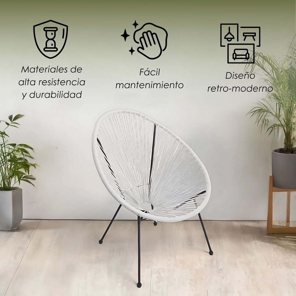Silla tipo Acapulco color Blanco