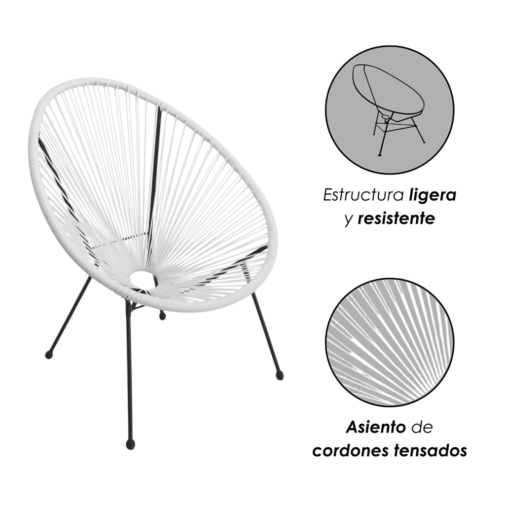 Silla tipo Acapulco color Blanco