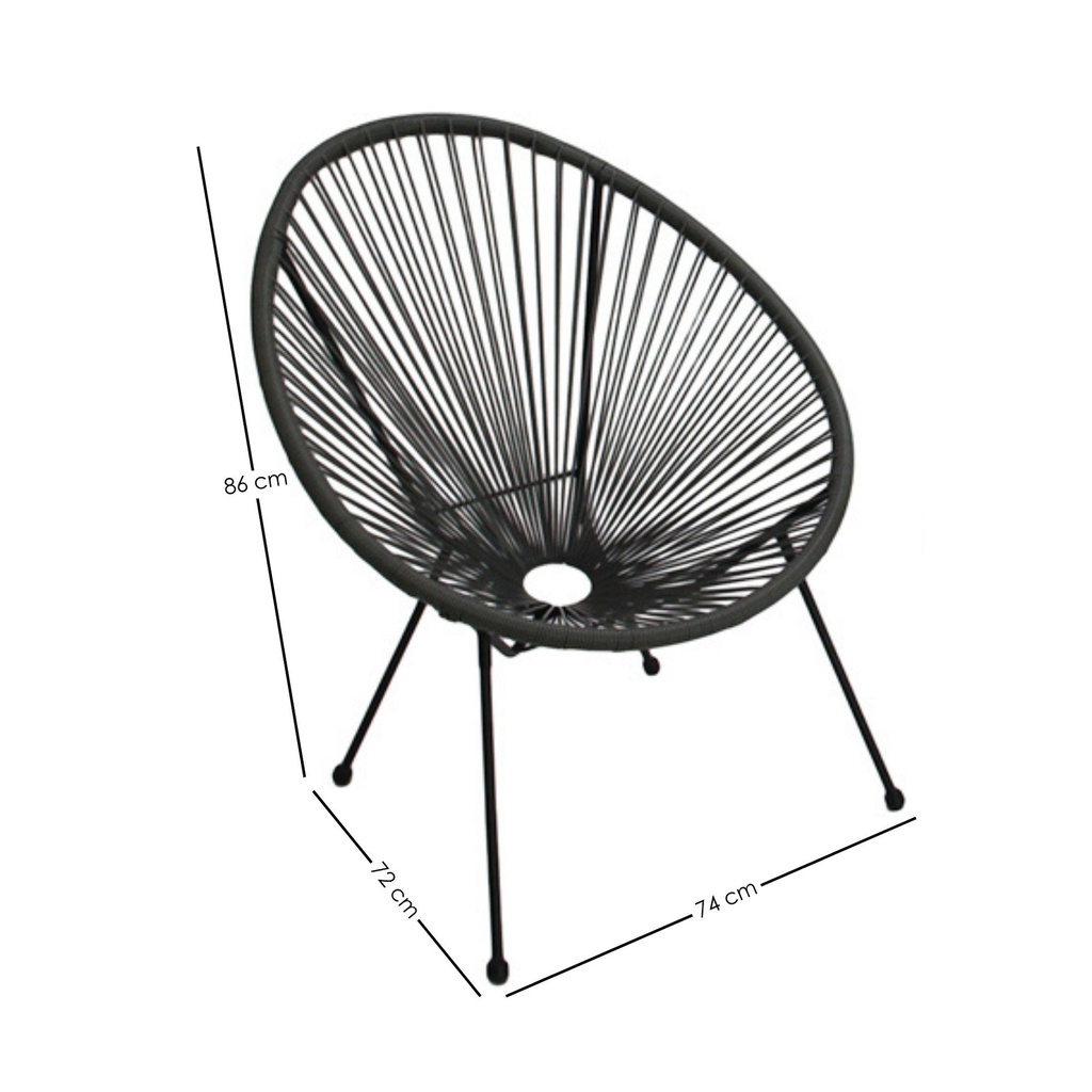Silla tipo Acapulco color Negro