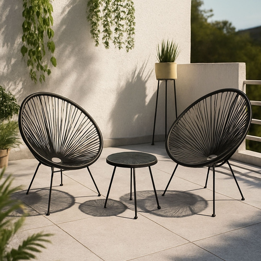 Silla tipo Acapulco color Negro