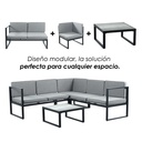 Juego de sala esquinera para jardín de metal color gris