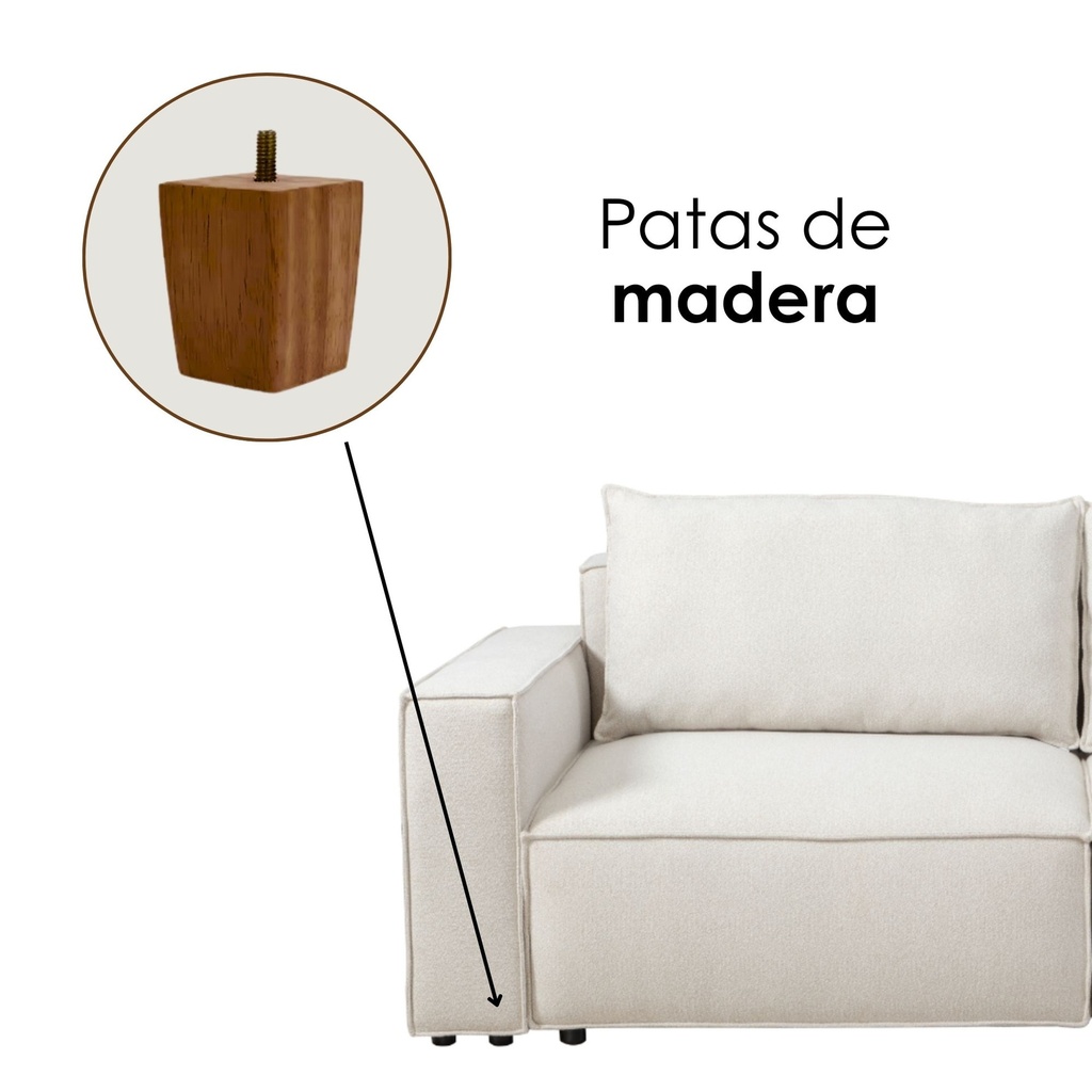 Sofa Cama 2 Plazas con antebrazos Beige