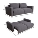 Sofa Cama 2 Plazas con antebrazos Gris
