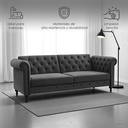 Sofa Cama 2 Plazas con antebrazos Gris velvet