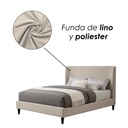 Base Con Cabecera Cama-9569 color Beige de Madera King
